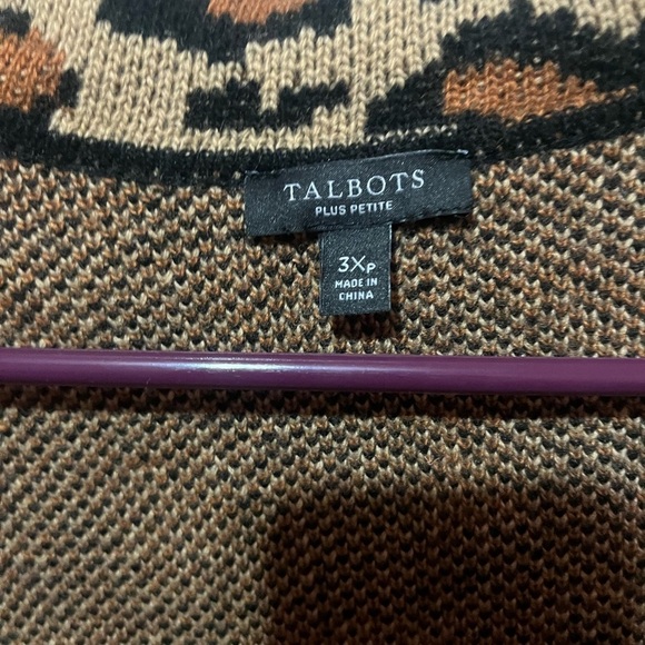 Talbots Wool Blend Leopard Sweater Blazer Size 3x Petite - Picture 5 of 5